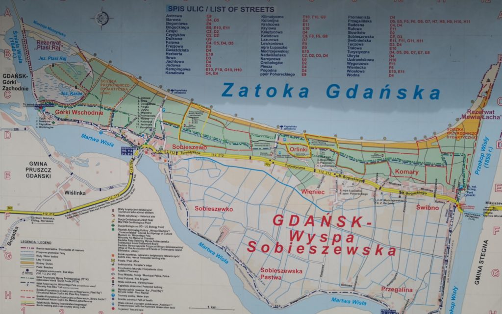 Mapa Wyspy Sobieszewskiej
